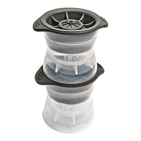 Tovolo Tovolo Clear/Gray Silicone/Polypropylene Sphere Ice Molds, PK2 80-9697